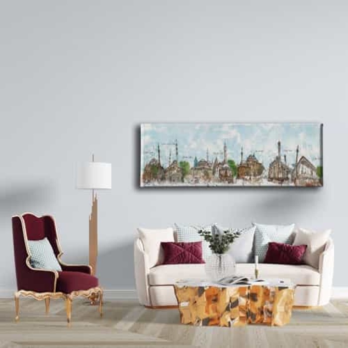 Konya Tarihi Yerler Panoramik Kanvas Tablo