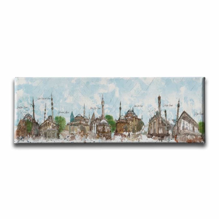 Konya Tarihi Yerler Panoramik Kanvas Tablo