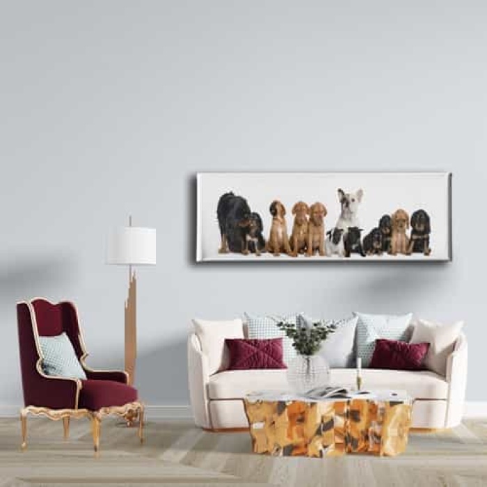 Kopekler Panoramik Kanvas Tablo