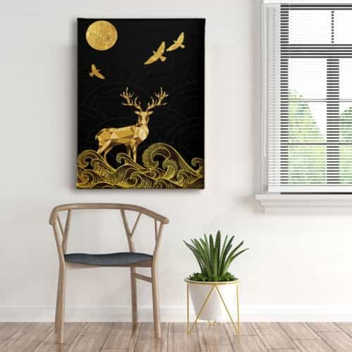 Kromatik Gold Geyikli Tablo