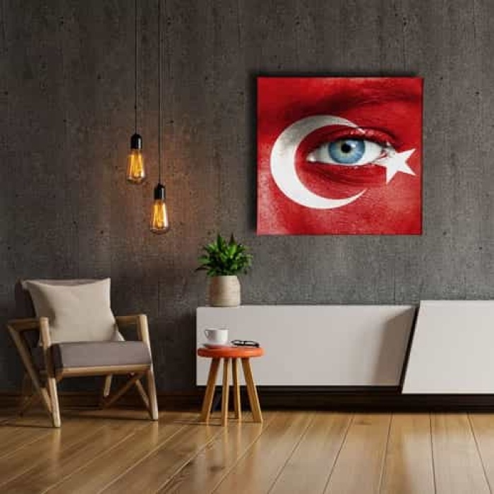 Mavi Goz -ay Yildiz Kanvas Tablo