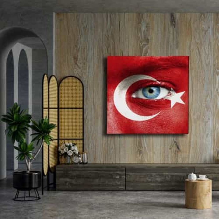 Mavi Goz -ay Yildiz Kanvas Tablo