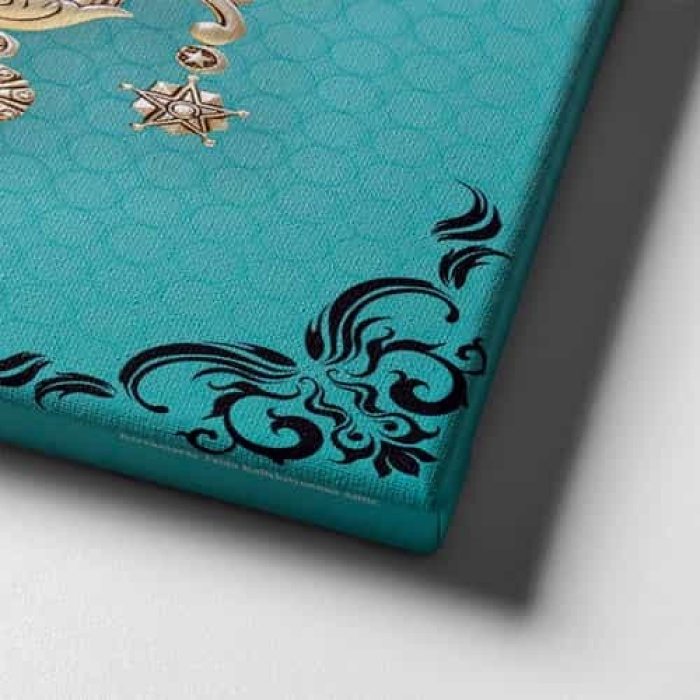 Mavi Osmanli Devlet Armasi Kanvas Tablo