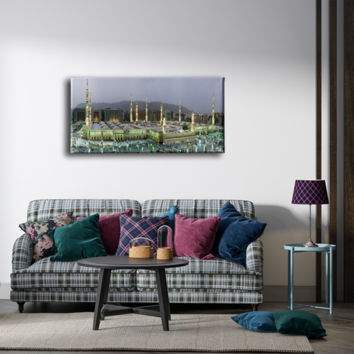 Medine-i Munevvere Panoramik Kanvas Tablo