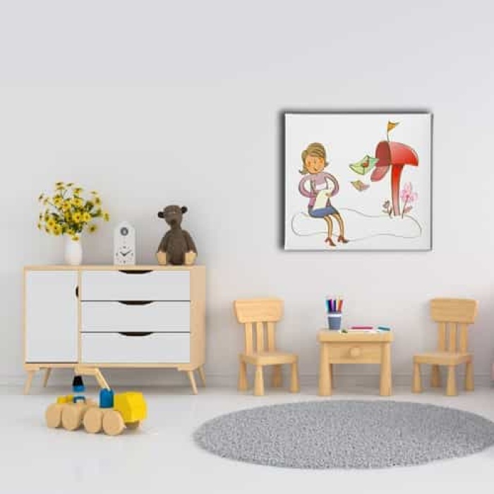 Mektup Cocuk Kanvas Tablo