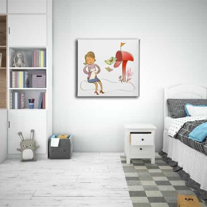 Mektup Cocuk Kanvas Tablo