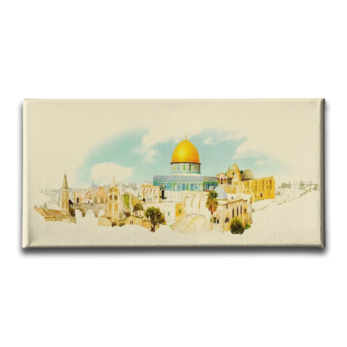 Mescid-i Aksa Panoramik Kanvas Tablo