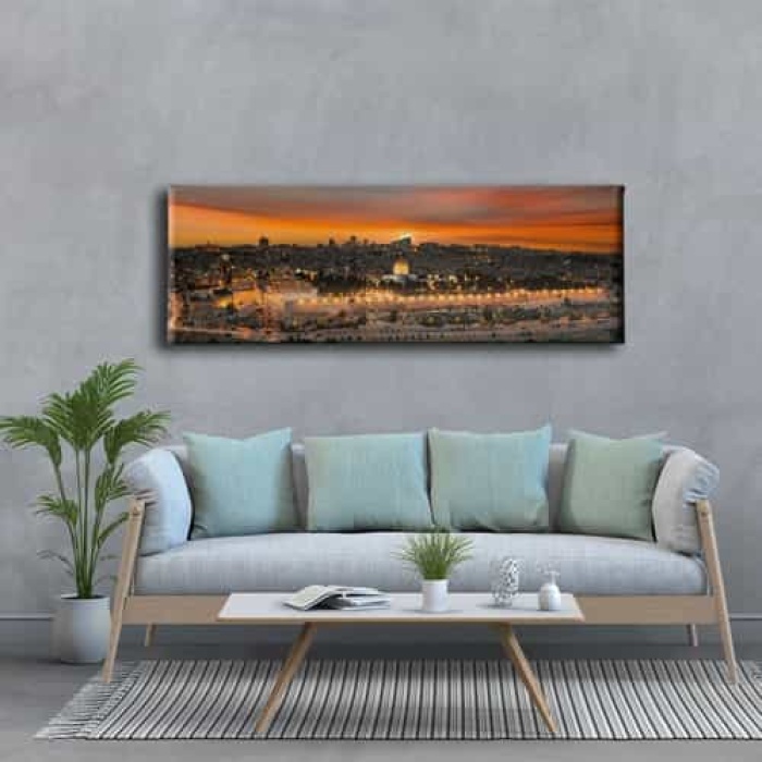Mescid-i Aksa Panoramik Kanvas Tablo