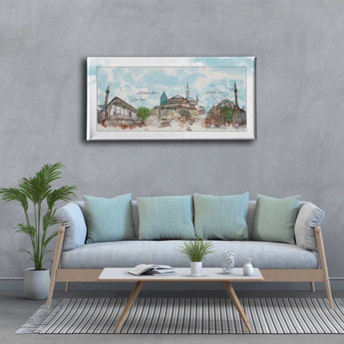 Mevlana Panoramik Kanvas Tablo