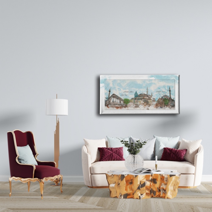 Mevlana Panoramik Kanvas Tablo