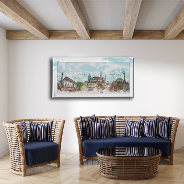 Mevlana Panoramik Kanvas Tablo