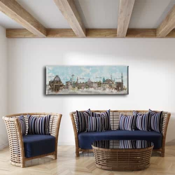 Mevlana Panoramik Kanvas Tablo