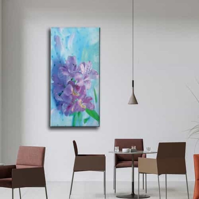 Mor Cicek Kanvas Tablo