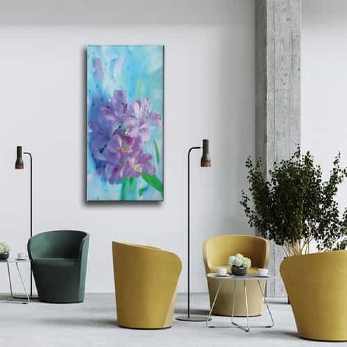 Mor Cicek Kanvas Tablo