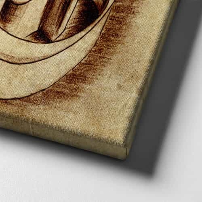 Muhammed S.a.v Kara Kalem Dini Kanvas Tablo