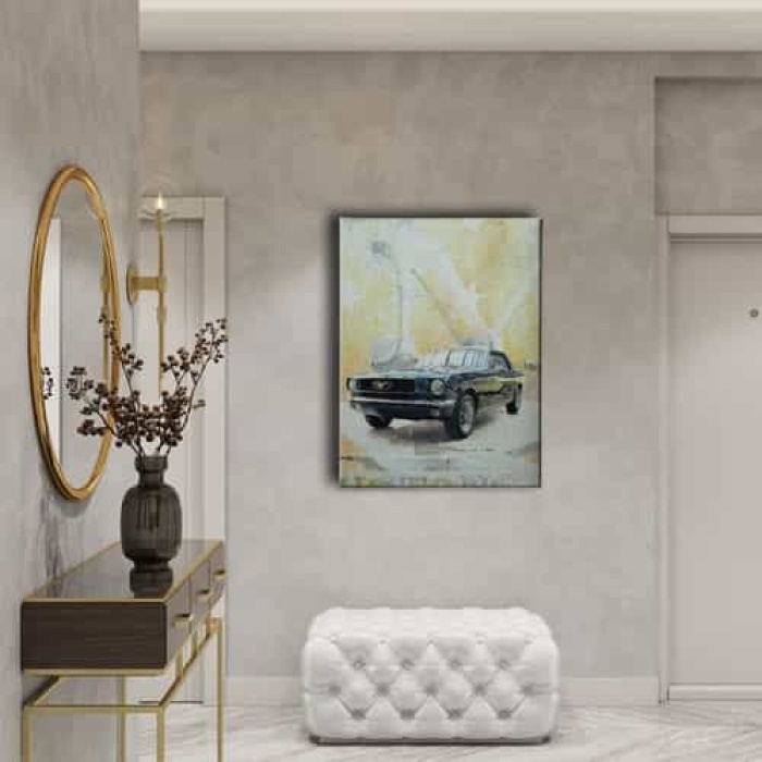 Mustang Klaik Araba Canvas Tablo