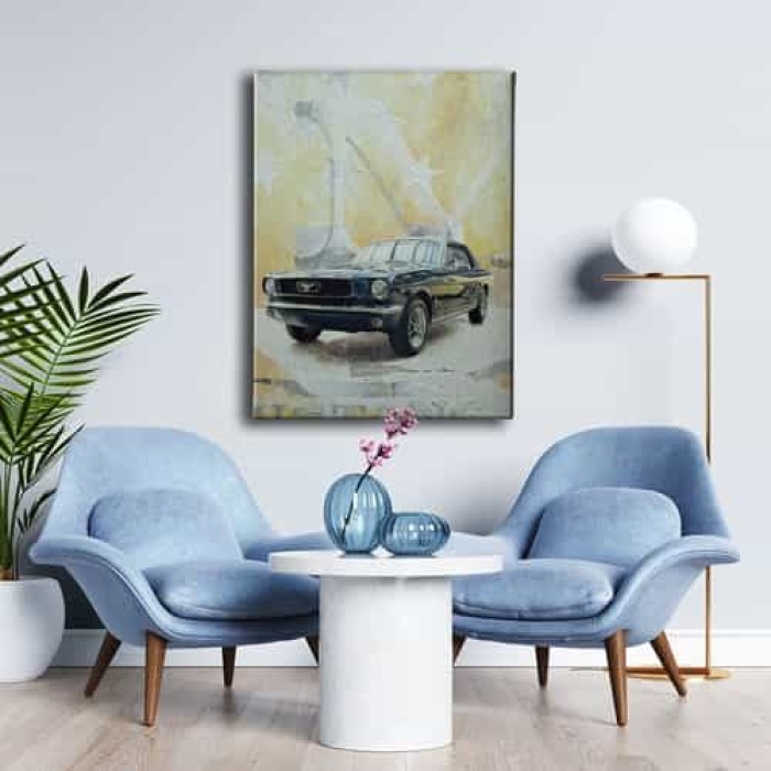 Mustang Klaik Araba Canvas Tablo