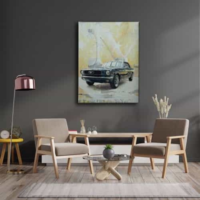 Mustang Klaik Araba Canvas Tablo
