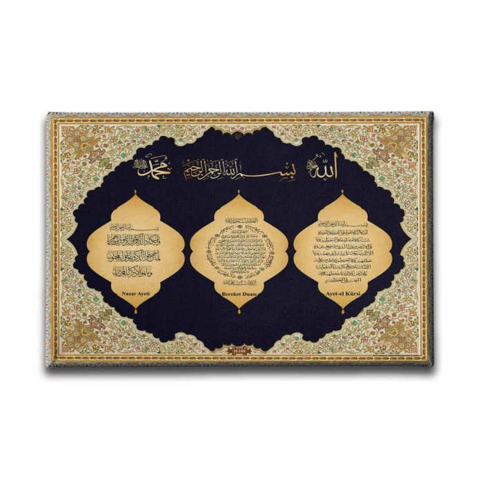 Nazar-bereket-ayet-el Kursi  Ayetli Kanvas Tablo