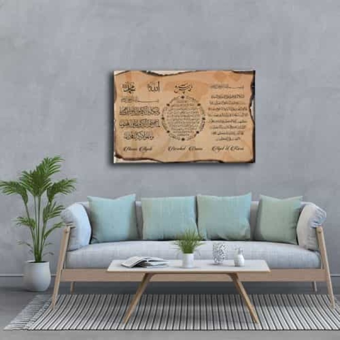 Nazar-bereket-ayet-el Kursi  Ayetli Kanvas Tablo