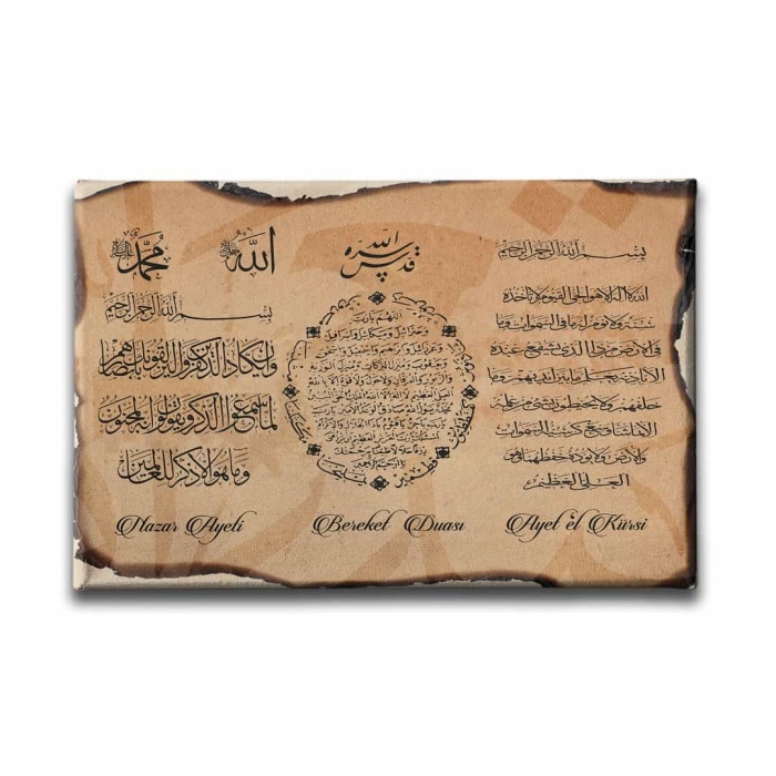 Nazar-bereket-ayet-el Kursi  Ayetli Kanvas Tablo