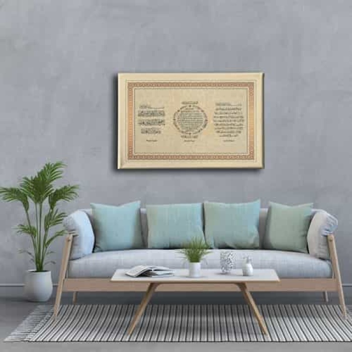 Nazar-bereket-ayet-el Kursi Motifli Ayetli Kanvas Tablo