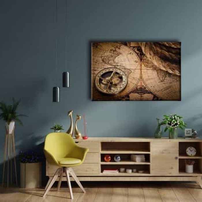 Nostaljik Haritlar Canvas Tablo