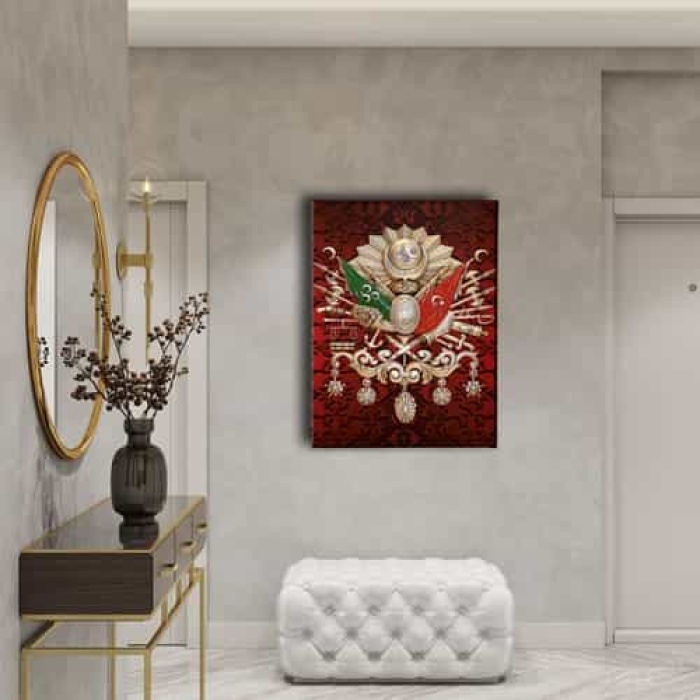Osmanli Devlet Armasi Kanvas Tablo