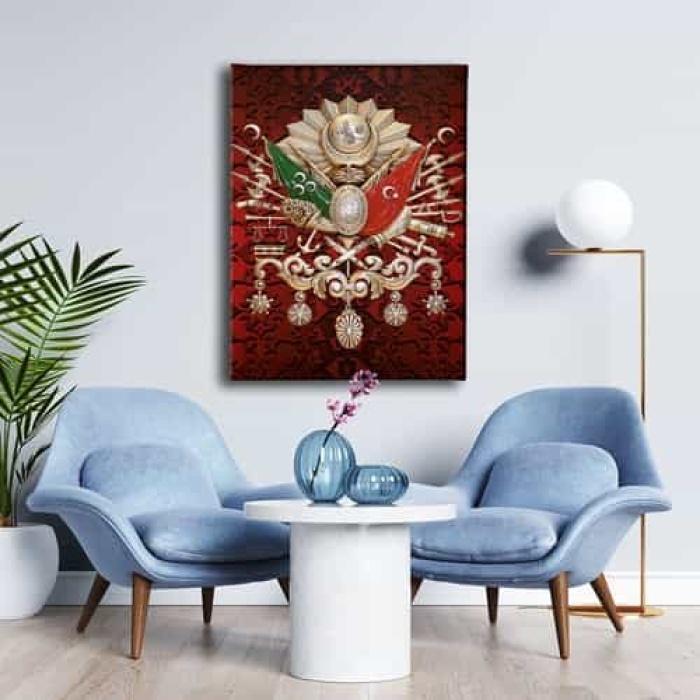 Osmanli Devlet Armasi Kanvas Tablo