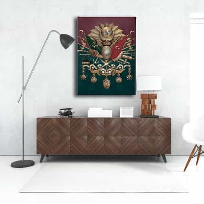 Osmanli Devlet Armasi Kanvas Tablo