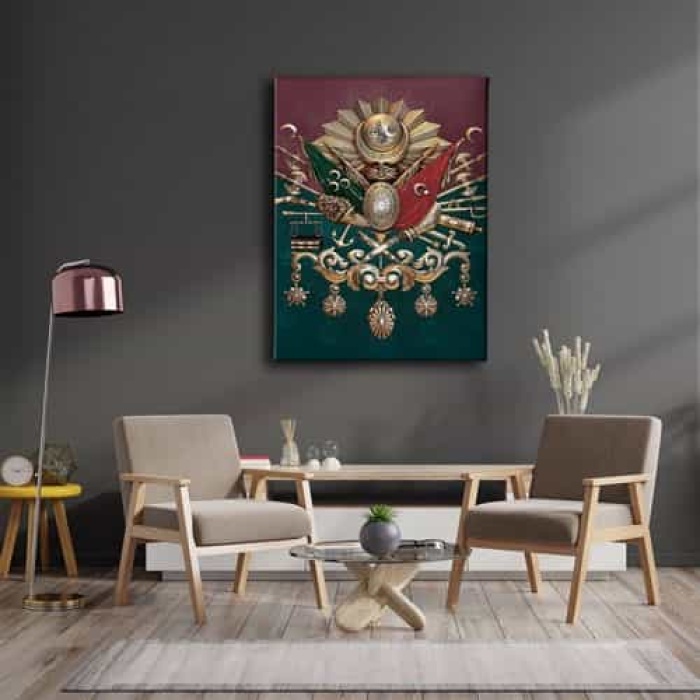 Osmanli Devlet Armasi Kanvas Tablo