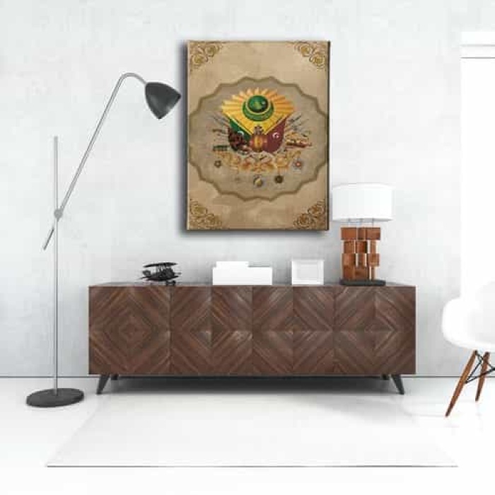 Osmanli Devlet Armasi Kanvas Tablo