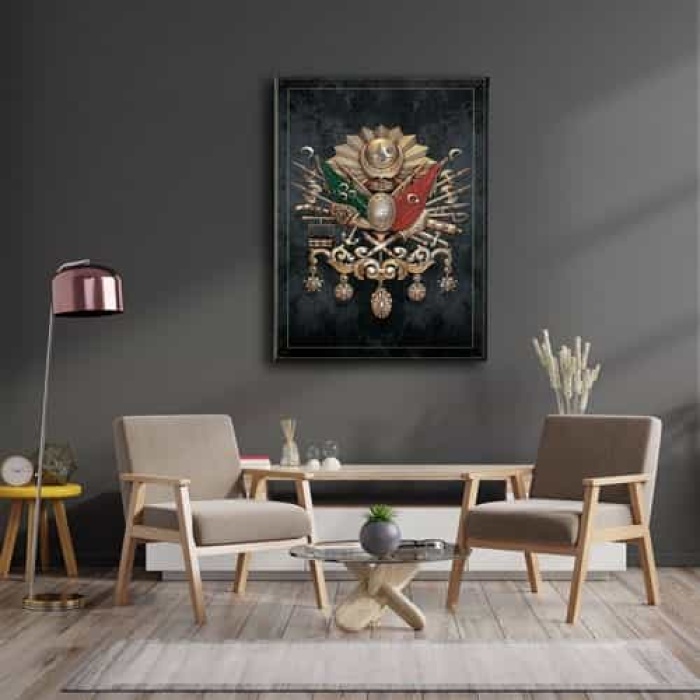 Osmanli Devlet Armasi Kanvas Tablo