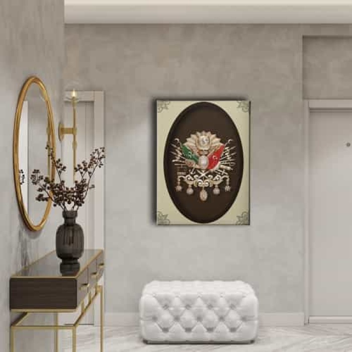 Osmanli Devlet Armasi Kanvas Tablo