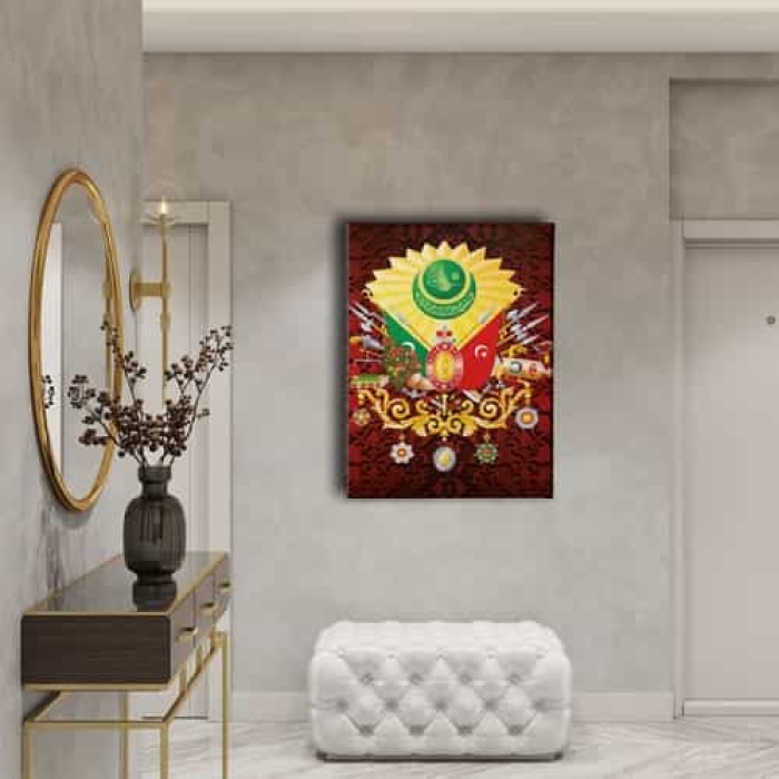 Osmanli Devlet Armasi Kanvas Tablo