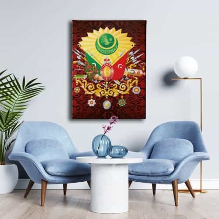 Osmanli Devlet Armasi Kanvas Tablo