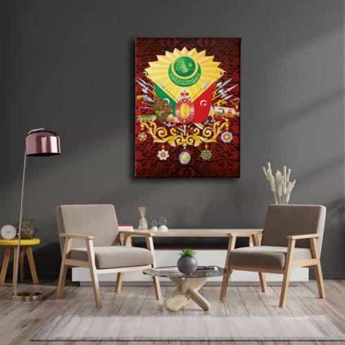 Osmanli Devlet Armasi Kanvas Tablo