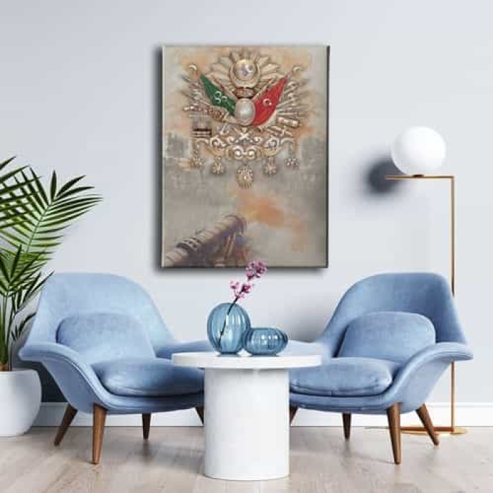 Osmanli Devlet Armasi Kanvas Tablo