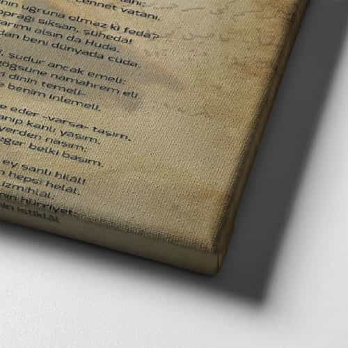 Osmanlica - Turkce Istiklal Marsi Kanvas Tablo