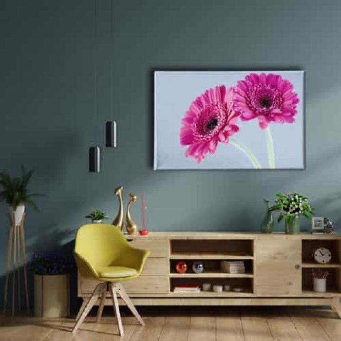 Pembe Cicek Kanvas Tablo