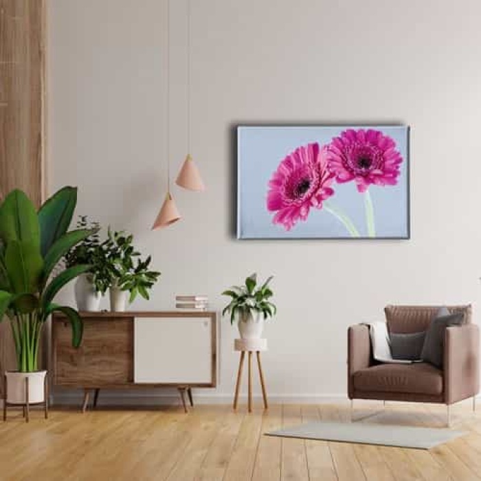 Pembe Cicek Kanvas Tablo