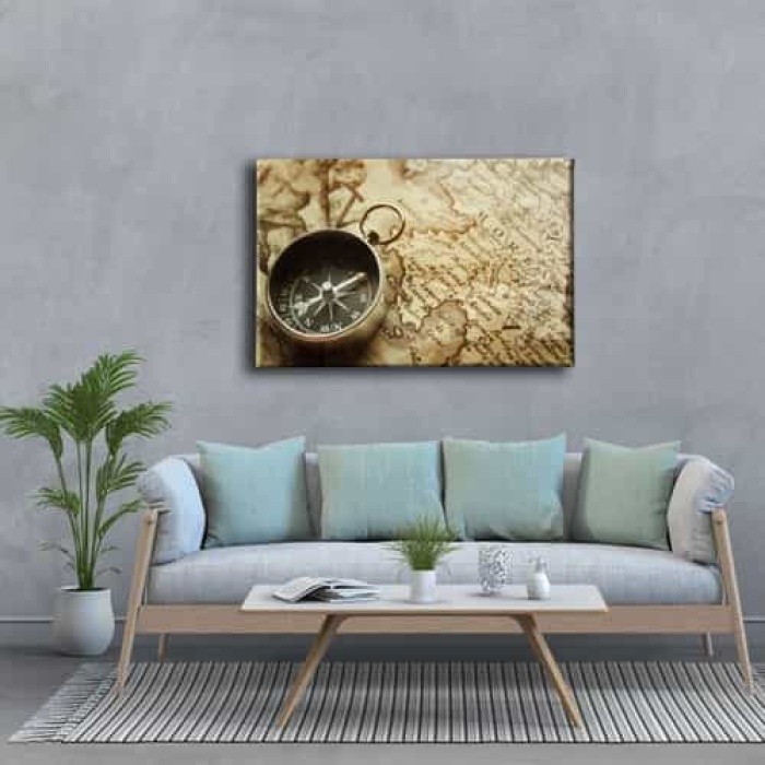 Pusula Harita Canvas Tablo
