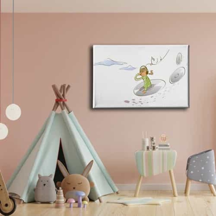 Saatli Kiz Kanvas Tablo