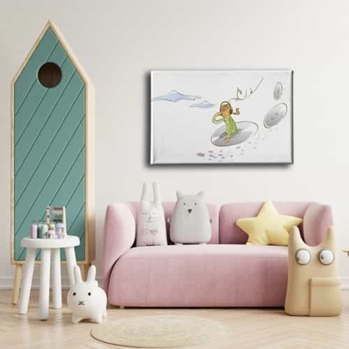 Saatli Kiz Kanvas Tablo