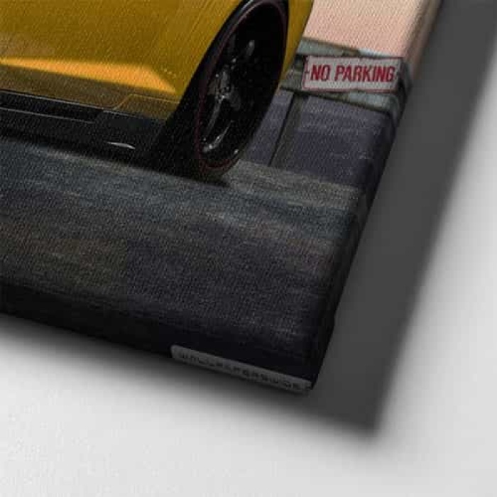 Sari Chevrolet Araba Canvas Tablo