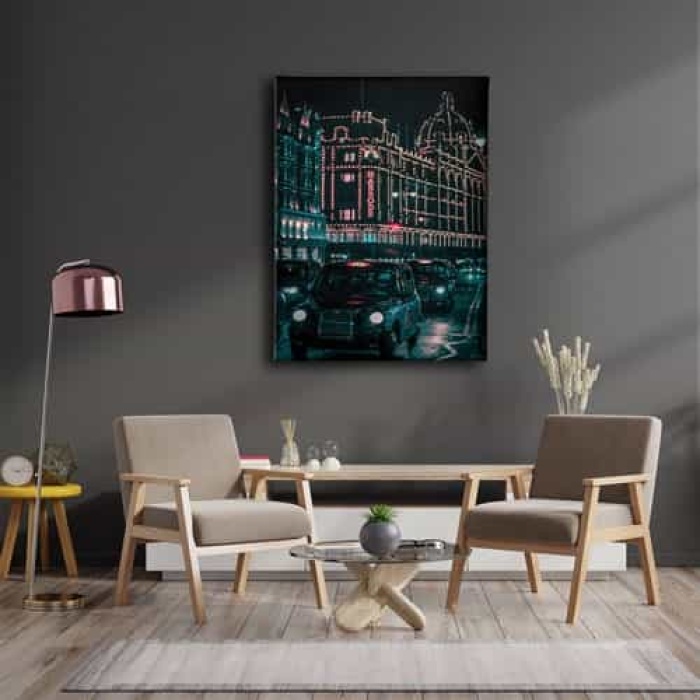 Sehir Taksi Canvas Tablo