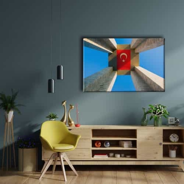 Sehitlik Turk Bayragi Kanvas Tablo