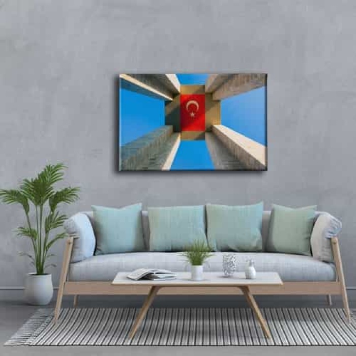 Sehitlik Turk Bayragi Kanvas Tablo