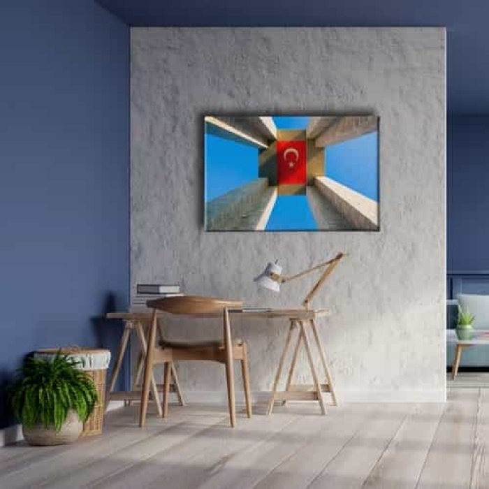 Sehitlik Turk Bayragi Kanvas Tablo