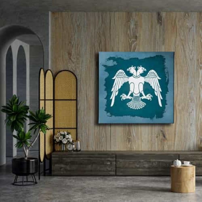 Selcuklu Cift Basli Kartal Kanvas Tablo